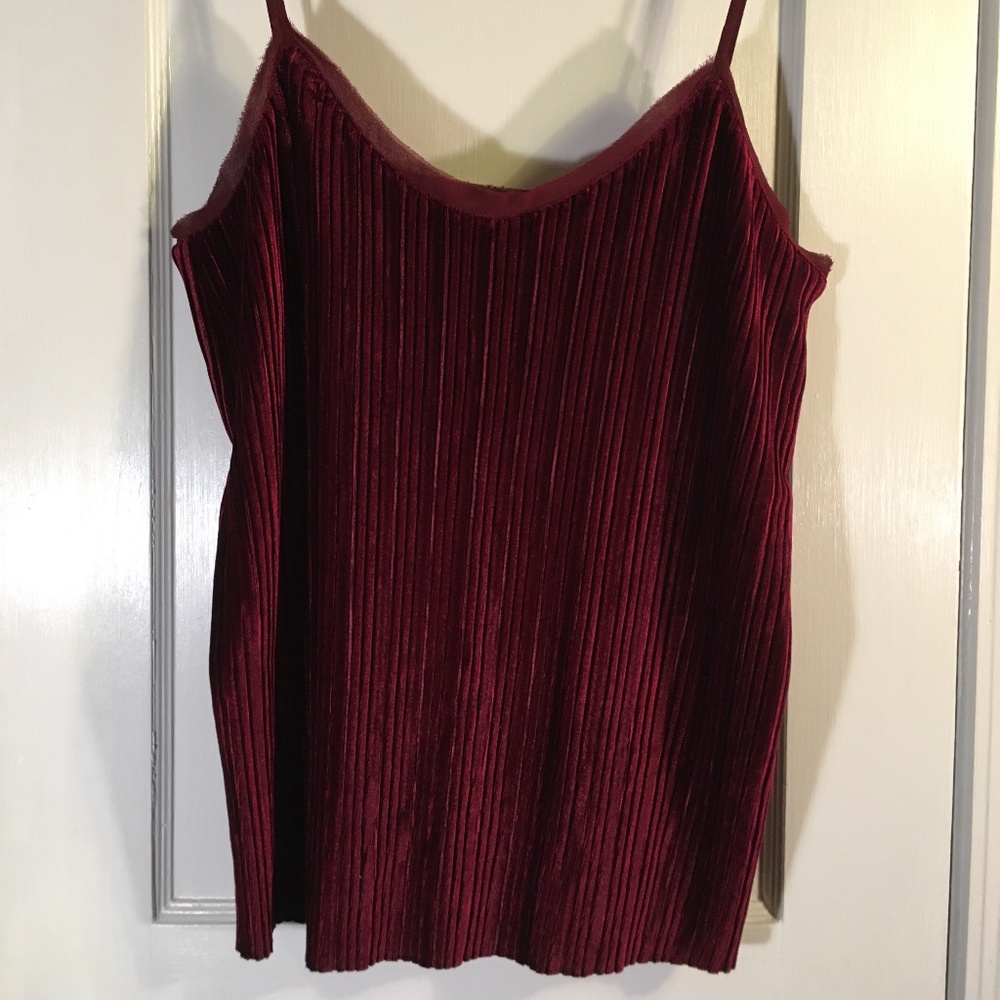 Maroon Velvet Tank, Medium